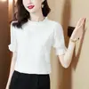 Camisa de Encaje Bordado Nueva de Verano, Camisa Base Europea de Moda, Top Versátil para Mujer