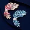 Broche de Ala de Lujo y Elegancia, Exquisita y Elegante Flor de Solapa de Cristal para Mujer de Gama Alta, Pin de Diseño de Lujo Accesible Accesorios para Traje