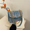 Bolso Pequeño Tejido Estilo Coreano Mujer 2025 Primavera y Verano Nuevo Estilo Occidental Retro Cadena Lana Bolso Cuadrado Pequeño Transfronterizo Bolso de Mujer