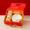 Juego de vajilla de cerámica creativa de alta calidad, platos, caja de regalo, actividades de inauguración de empresa, venderán pequeños regalos