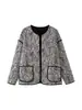 Venta al por mayor transfronteriza de ropa nueva para mujer de otoño/invierno: Estilo europeo y americano, a la moda, versátiles, corte holgado, chaquetas de algodón con estampado de leopardo