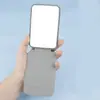 Espejo de maquillaje de escritorio, espejo pequeño portátil, cuero PU de color sólido, de mano, plegable, espejo de tocador de mesa, espejo de viaje