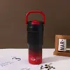 Taza térmica nueva y simple de acero inoxidable 304 con alto atractivo estético, asa, gran capacidad, popote y diseño portátil para viajar