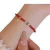 Pulseira de Ágata Vermelha Changan Happy Natural Feminina Nova Chinesa Guoxue Empilhada Jade Pulseira de Ano Novo Explosões Atacado