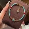 Pulsera de cuentas turquesas de lujo para mujer, diseño único, elegancia de alta gama, versátil, moderna y joyería personalizada