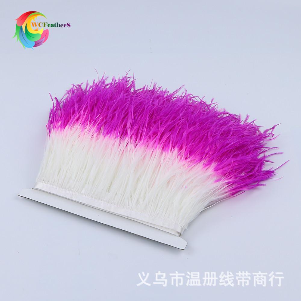 3 white and rose ostrich trims