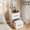 Nuevo Tocador Multifuncional Gabinete de Almacenamiento para Apartamento Pequeño Tocador Estilo Crema Mesa con Tapa abatible Tocador de Dormitorio para Mujeres