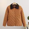 Chaqueta Ligera Acolchada de Otoño/Invierno para Mujer, Abrigo Casual de Algodón Acolchado de Diamantes, Chaqueta de Algodón Cálida con Cuello Alto, Ropa de Abrigo para Mujeres de Mediana Edad y Mayores