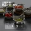 FaSoLa Tazón con asa estilo japonés tazón pequeño cerámica pintado a mano color bajo vidriado tazón de postre tazón de ensalada de frutas con menú tazón individual