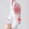 Meias de Yoga para Mulheres Meia-Calça Antiderrapantes Longas para Fitness Pilates Esportes com Shorts de Tubarão Bordado Cartoon Meias de Algodão