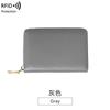 Cartera Pequeña Multifuncional con Cremallera de Piel de Vacuno de Primera Capa, Tarjetero Acordeón Antirrobo RFID, Tarjetero para Mujer, Tarjetero para Hombre