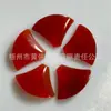 Colgante Accesorio de Piedra Suelta en Forma de Abanico de Nácar Blanco Natural, Jaspe Rojo, Malaquita, Ágata Roja, Trébol de Cuatro Hojas con Falda