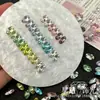 Wuzhou K9 súper brillantes 6x10 diamantes de imitación con forma de huevo de paloma 1:1 réplica de accesorios de uñas decorativas Huazi de fondo puntiagudo DIY
