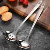Cuchara para Hot Pot de Acero Inoxidable 304 con Punta de Cola, Cucharón de Sopa Suave, Cuchara de Sopa de Mango Largo, Cuchara para Gachas, Colador de Cocina para el Hogar