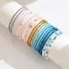 Pulsera Bohemia de Perlas de Imitación y Cuentas de Arroz con Concha Ccb Cuentas Elásticas Trenzadas Set de 17 Piezas