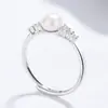 Anel de Pérola de Água Doce Feminino Anel de Prata 925 Nicho Joia de Alto Padrão Anel Joia de Zircônia Ins Presente de Aniversário