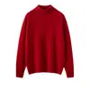 Suéter de Cachemira para Mujer 100% Cachemira Pura Otoño e Invierno Nuevo Cuello Medio de Tortuga Suéter de Punto Básico Holgado Casual