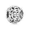 Pulsera Pangadora de Plata Esterlina S925 Hueso de Serpiente Cuentas con Cuentas Cuentas Corazón del Océano Joyería DIY de Venta Caliente
