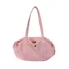 Bolso plisado de color liso nuevo, bolso de tela ligero, bolso para ballet y yoga, adecuado para el trabajo y los viajes, bolso de hombro de gran capacidad estilo coreano