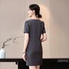 Macacão de Salão de Beleza Feminino Verão Manga Curta Temperamento Cintura Vestido para Entrevista Departamento de Vendas de Hotel Vestido Profissional de Alta Qualidade