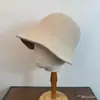 Sombrero de Pescador Suave de Lana de Oveja de Alta Calidad Estilo Japonés Elegante Largo Adelante Corto Atrás Sombrero Cubo Adelgazante para Mujer
