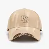 Gorra de Béisbol Lavada Bordada con Letra Estilo Coreano Nueva para Primavera y Otoño para Hombres y Mujeres, Gorra Protectora Solar Personalidad Distressed Street