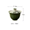 Conjunto de Chá Kung Fu Pintado à Mão com Relevo de Margarida em Três Designs com Pequena Tangerina Verde Copo de Chá Gaiwan Retrô Doméstico e Copo do Mestre