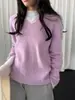 Estilo Sencillo y Perezoso, Suéter de Lana Sin Costuras Suelto y Suave, Top de Manga Larga Cepillado de Corte Tridimensional 02185