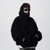 American Heavy Deconstruction Hooded Jacket Men's Winter Fashion Brand Design Sense Stitching Sweater High Street fleece-forrado casal Hoodie