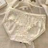 Renda Francesa 100A Antibacteriana Algodão Total Entrepernas Estendido Roupa Íntima de Algodão Puro para Meninas Roupa Íntima de Algodão Bebê Cintura Média Classe A para Mulheres Mulheres