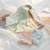 Roupa íntima feminina creme puff desenho animado cor sólida estilo japonês roupa íntima feminina cintura média algodão virilha antibacteriana calcinhas para mulheres