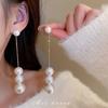 Pendientes de plata con forma de aguja francesa, con lazo de perla y flor de lujo, estilo vintage de alta gama, elegantes pendientes para mujer.