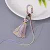 Chaveiro Anel com Nó Vajra Tingido em Gradiente Céu Estrelado Estilo Tibetano Pingente de Borla Acessórios DIY Pendente de Borla para Bolsa de Carro