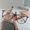 Óculos de pigmento de chá frio ultraleve para mulheres podem ser equipados com miopia e artefato de cor lisa, armação redonda para olhos pequenos, armação para rosto
