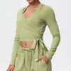 Camisola de Color Sólido Transfronteriza de Secado Rápido con Hermoso Diseño de Espalda, Pantalones de Yoga Fitness de Manga Larga con Tirantes de Una Pieza con Tacto de Martillo, Conjunto de Yoga