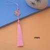 Borla de Mil Hojas Flor de Durazno Cosida a Mano Flecos Accesorios para Ropa Hanfu Qipao Broche Colgante Diseño de Flor y Luna