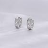 Pendientes de aro huecos con hebilla de malla de diamante para mujer, estilo retro de Hong Kong, elegantes y de alta gama de Corea del Sur.