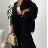 Conjunto de Pantalones Anchos de Pierna para Mujer Tallas Grandes, Nuevo, Transfronterizo, Color Sólido, Holgado, Casual, Elegante, Conjunto de Dos Piezas para Mujer, 2025