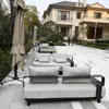 Sofá de Exterior para Patio Casa Jardín al Aire Libre Moda Ocio Combinación de Sofás Acero Inoxidable Exterior Impermeable Protección Solar