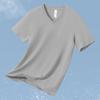 Camiseta Modal Seda de Hielo para Hombre de Manga Corta con Cuello en V Top de Secado Rápido Fresco Manga Corta Antibacteriana Antiácaros Camiseta Interior Camiseta