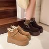 Botas Populares Versáteis Antiderrapantes de Solado Grosso Botas de Neve 2025 Inverno Novo Tendência Curta para Ir ao Trabalho Quentes Sapatos de Algodão