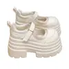 Zapatos Mary Jane blancos de plataforma, zapatos para mujer que aumentan la altura y estilizan, mocasines pequeños de cuero de nuevo estilo, zapatos casuales de plataforma, zapatos de vestir