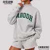 Sudadera de chica dopamine transfronteriza con cuello semi-alto, forro polar, forro polar americano de 350G, sudadera de cuello redondo para mujer