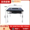 Mesa de Barbacoa sin Humo Comercial Patio Exterior Puesto de Carbón de Autoservicio Mesa de Pierna de Cordero Barbacoa Doméstica Coreana Acero Inoxidable