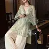 Shengge2026 Top de Renda Guofeng de Verão, Novo Estilo Chinês Gola V Fechamento Diagonal, Top Guofeng com Bordado Exquisito