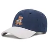 Novo Chapéu Urso Fofo Bordado Retrô Jeans Boné de Baseball Moda Casual Versátil Aba Reta Masculino e Feminino