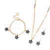 Set de Joyería de Metal con Flor de Gota de Aceite Dulce y Fresco Transfronterizo Europeo y Americano Collar y Pulsera de Lujo Ligero Simple