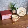 Caneca Cerâmica de Natal com Aparência Sofisticada, Padrão de Desenho Animado Fofo, Caneca para Café da Manhã em Casa, Caneca de Café, Caneca de Escritório, Presente de Feriado