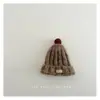 Gorro para Niños 2025 Otoño e Invierno Lindo Gorro Tejido de Frijol Pequeño para Niños y Niñas Color de Contraste Cálido Impermeable de Lana Bebé