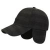 Gorra de béisbol gruesa de lana cálida para hombres de mediana edad y mayores, con forro polar, resistente al viento y al frío, con protección auditiva.